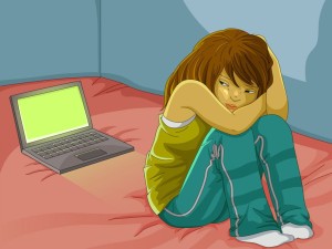 cyber bull ragazza computer