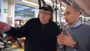 Italy, Michael Moore visita lo stabilimento della Ducati