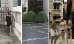 Immagini del degrado turisti Venezia